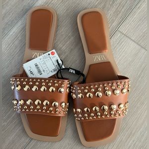 Zara studded sandals. NWT
